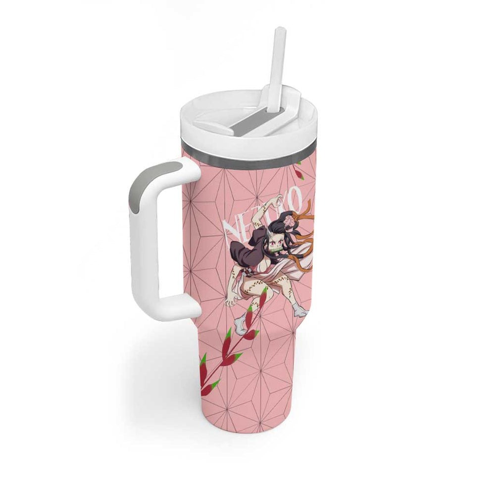 Demon Nezuko Kamado - Demon Slayer Tumbler With Handle Anime Style TS04 Demon Nezuko Kamado - Demon Slayer Tumbler With Handle Anime Style TS04