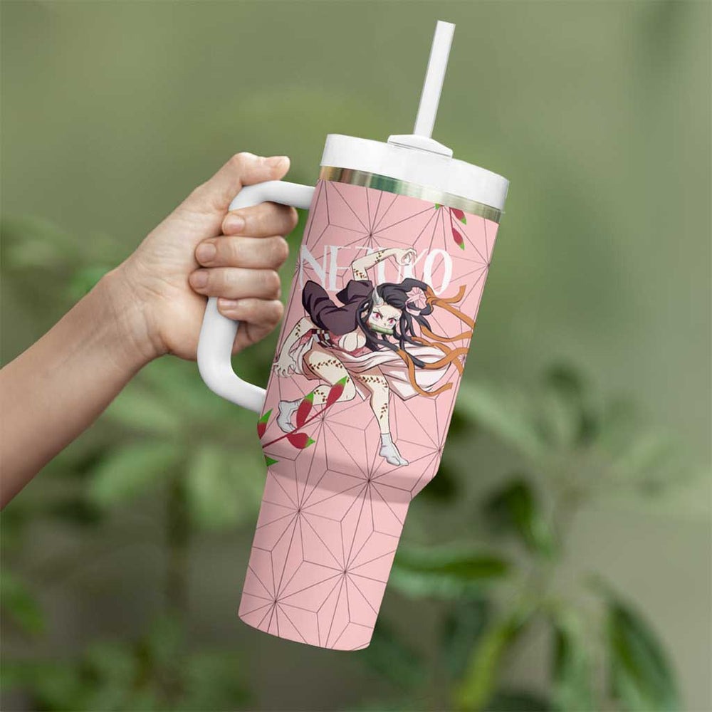 Demon Nezuko Kamado - Demon Slayer Tumbler With Handle Anime Style TS04 Demon Nezuko Kamado - Demon Slayer Tumbler With Handle Anime Style TS04