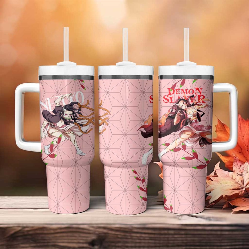 Demon Nezuko Kamado - Demon Slayer Tumbler With Handle Anime Style TS04 Demon Nezuko Kamado - Demon Slayer Tumbler With Handle Anime Style TS04
