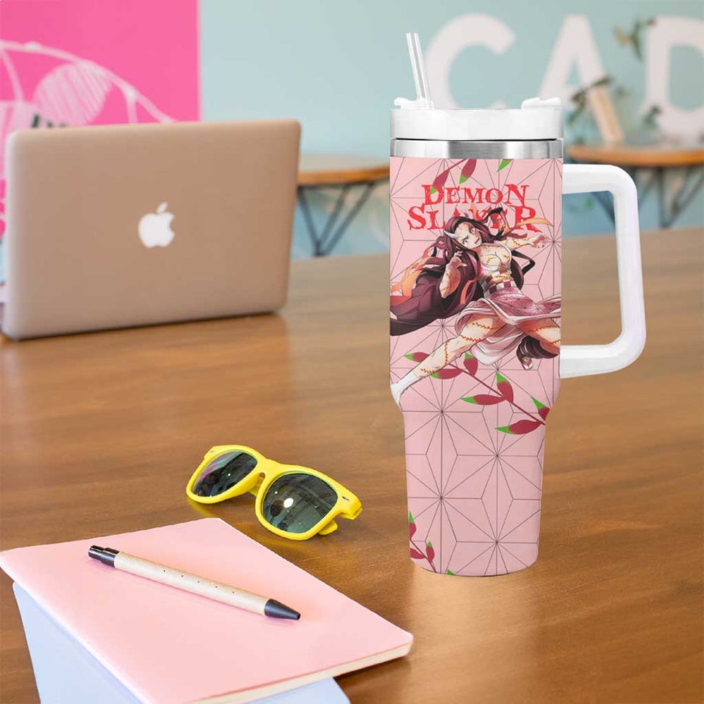 Demon Nezuko Kamado - Demon Slayer Tumbler With Handle Anime Style TS04 Demon Nezuko Kamado - Demon Slayer Tumbler With Handle Anime Style TS04