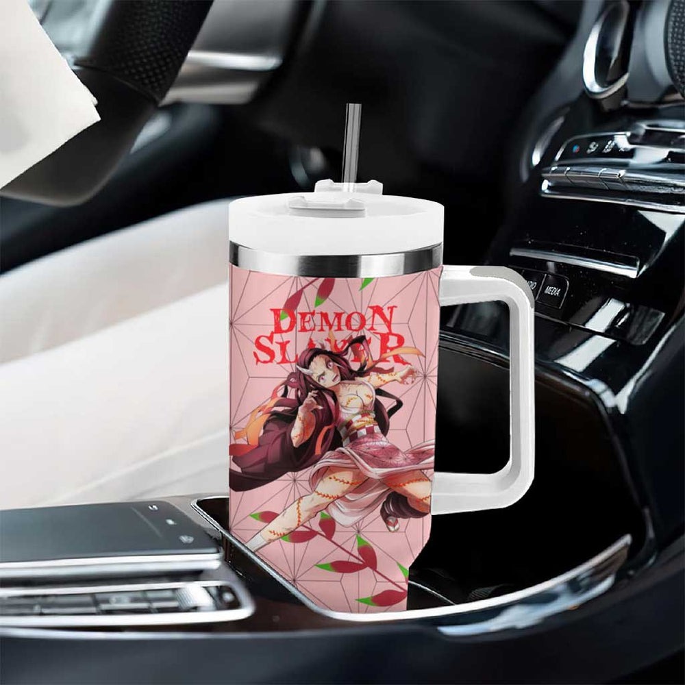Demon Nezuko Kamado - Demon Slayer Tumbler With Handle Anime Style TS04 Demon Nezuko Kamado - Demon Slayer Tumbler With Handle Anime Style TS04