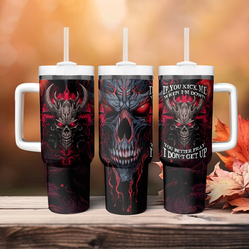 Demon Skull Tumbler With Handle Always be yourself unless you can be a Dragon then always be a Dragon TS04 Demon Skull Tumbler With Handle Always be yourself unless you can be a Dragon then always be a Dragon TS04