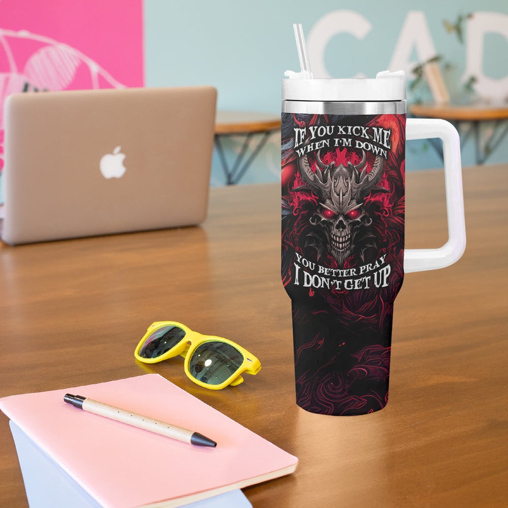 Demon Skull Tumbler With Handle Always be yourself unless you can be a Dragon then always be a Dragon TS04 Demon Skull Tumbler With Handle Always be yourself unless you can be a Dragon then always be a Dragon TS04