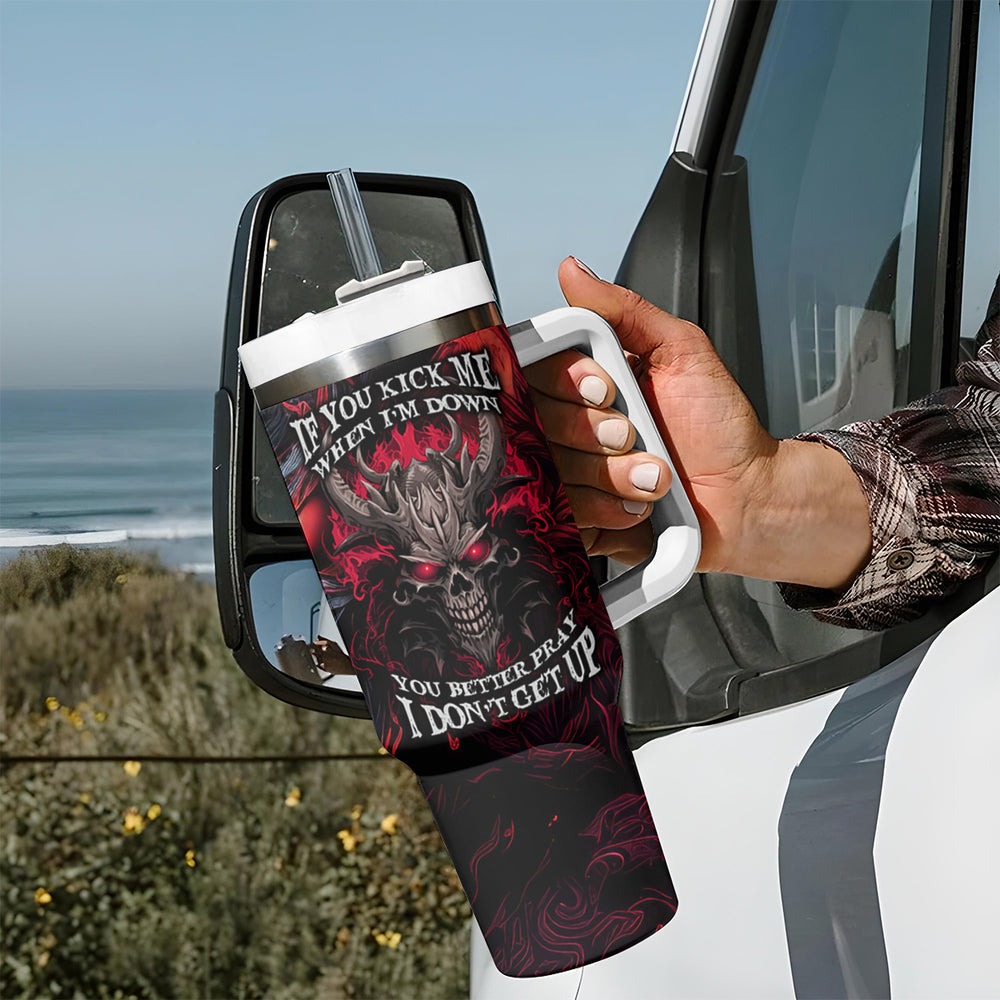 Demon Skull Tumbler With Handle Always be yourself unless you can be a Dragon then always be a Dragon TS04 Demon Skull Tumbler With Handle Always be yourself unless you can be a Dragon then always be a Dragon TS04