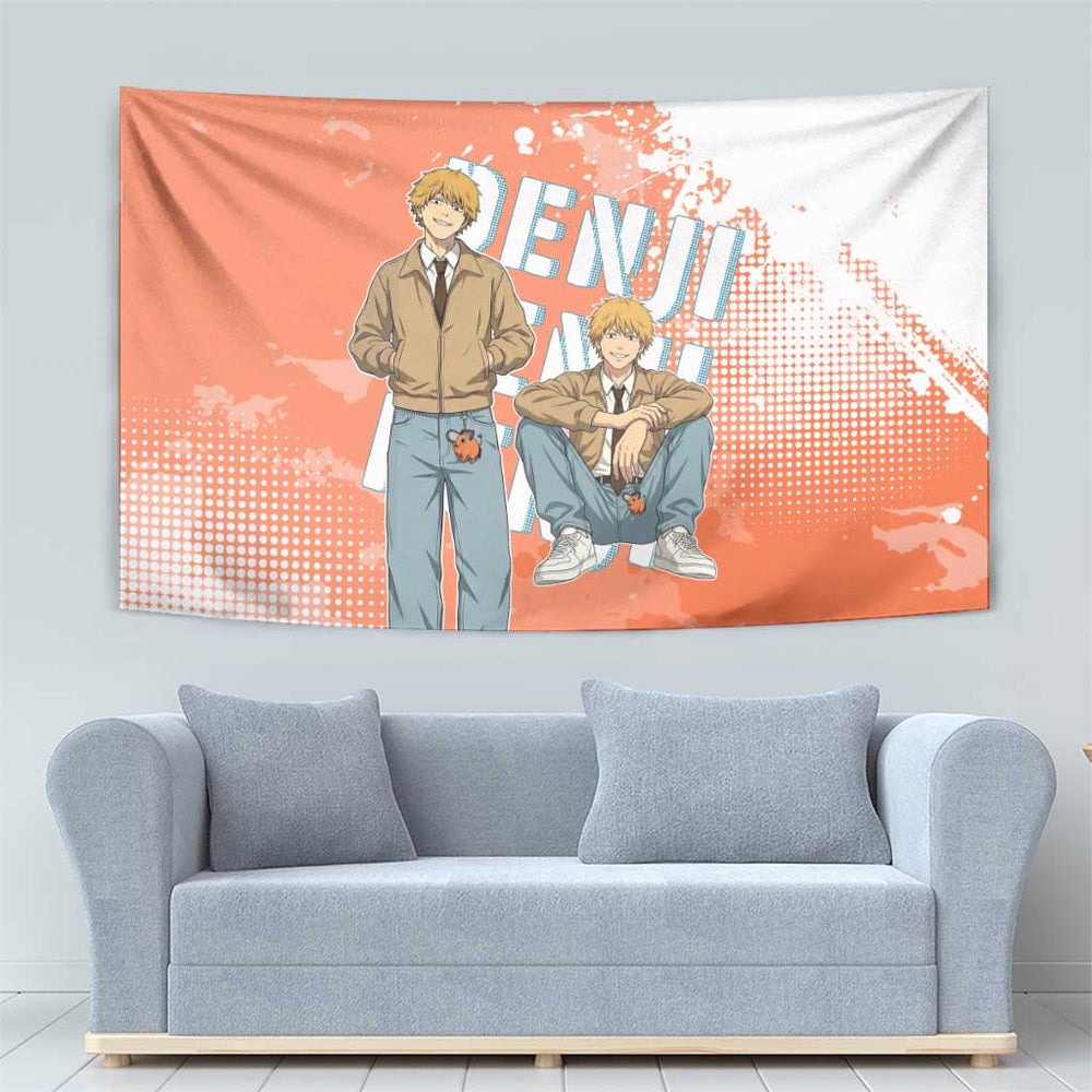 Denji Casual Chainsaw Man Tumbler With Handle Retro Manga Grunge Style TS04 Denji Casual Chainsaw Man Tumbler With Handle Retro Manga Grunge Style TS04