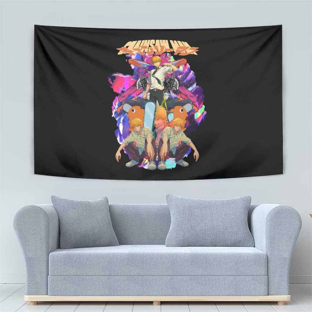 Denji V5 Chainsaw Man Tapestry Japan Anime Style TS04 Denji V5 Chainsaw Man Tapestry Japan Anime Style TS04