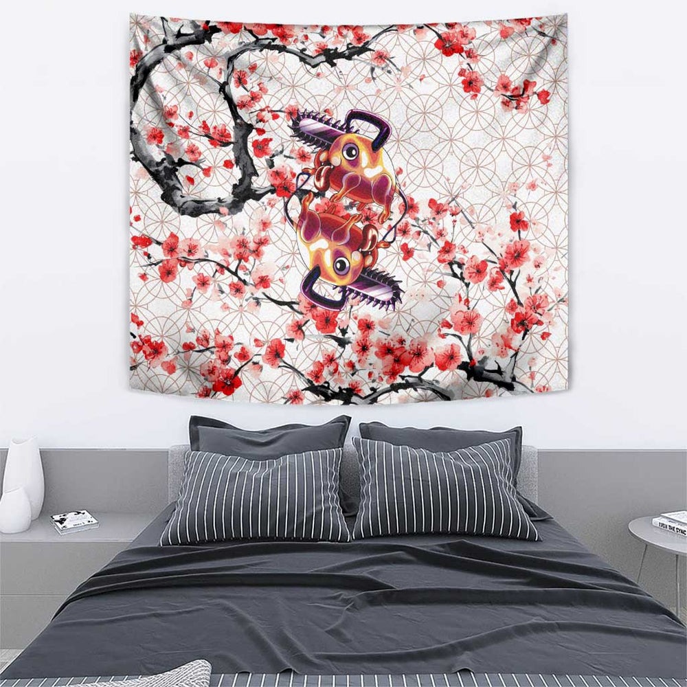Denji x Pochita Chainsaw Man Tumbler With Handle Anime Mix Cherry Blossom Style TS04 Denji x Pochita Chainsaw Man Tumbler With Handle Anime Mix Cherry Blossom Style TS04