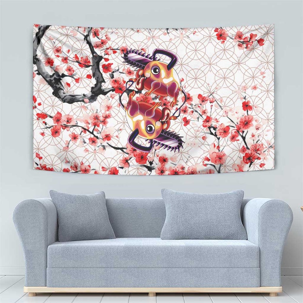 Denji x Pochita Chainsaw Man Tumbler With Handle Anime Mix Cherry Blossom Style TS04 Denji x Pochita Chainsaw Man Tumbler With Handle Anime Mix Cherry Blossom Style TS04