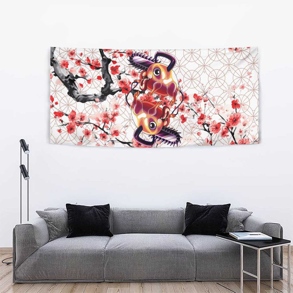 Denji x Pochita Chainsaw Man Tumbler With Handle Anime Mix Cherry Blossom Style TS04 Denji x Pochita Chainsaw Man Tumbler With Handle Anime Mix Cherry Blossom Style TS04
