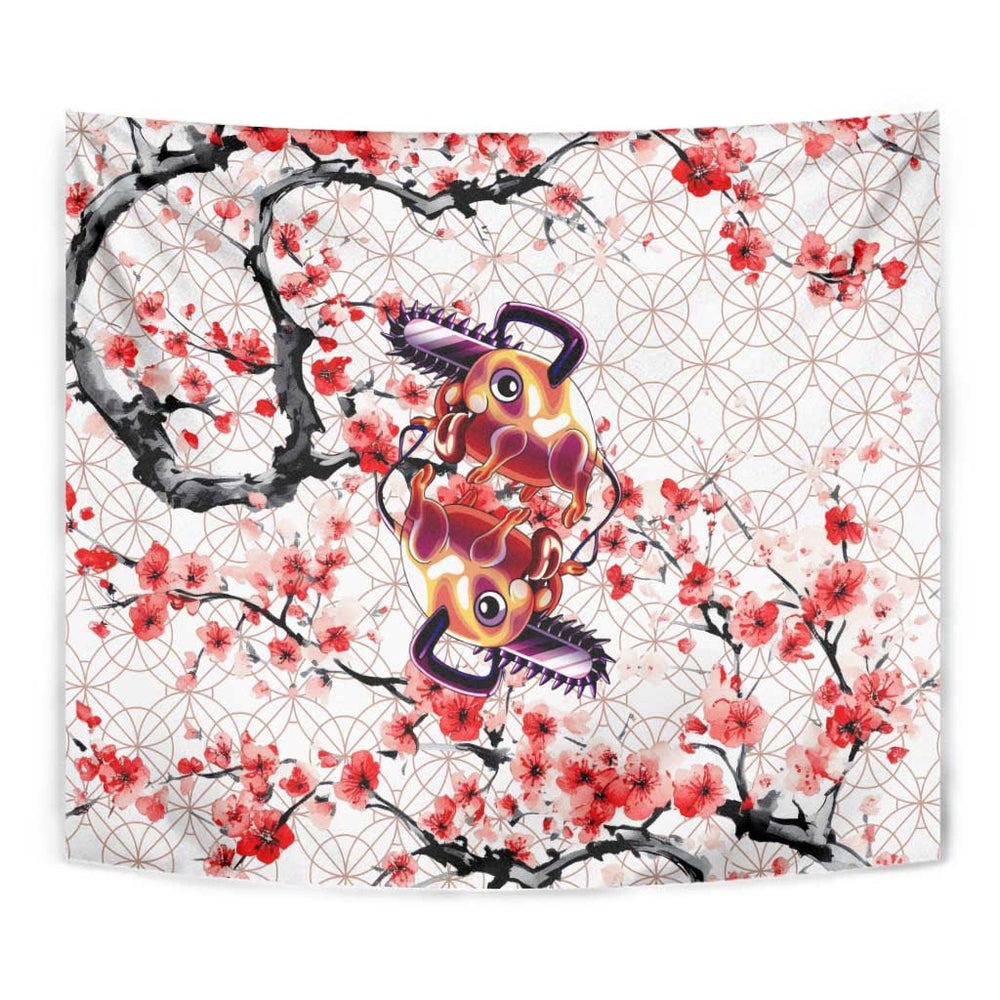 Denji x Pochita Chainsaw Man Tumbler With Handle Anime Mix Cherry Blossom Style TS04 Denji x Pochita Chainsaw Man Tumbler With Handle Anime Mix Cherry Blossom Style TS04