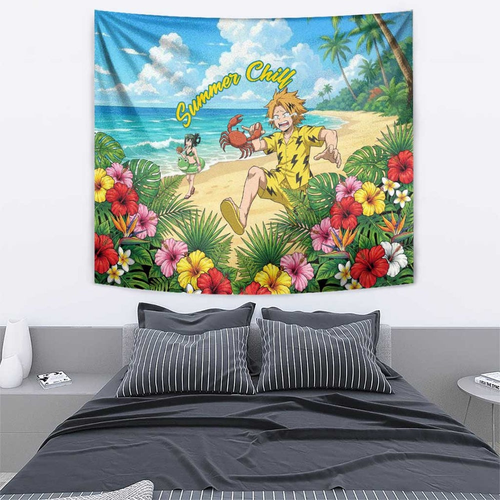 Denki Kaminari Summer Chill Tumbler With Handle Tropical Anime Comedy Scene TS04 Denki Kaminari Summer Chill Tumbler With Handle Tropical Anime Comedy Scene TS04