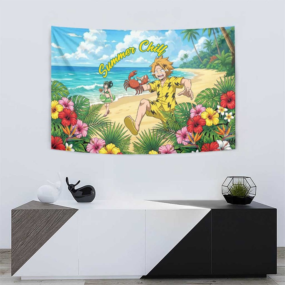 Denki Kaminari Summer Chill Tumbler With Handle Tropical Anime Comedy Scene TS04 Denki Kaminari Summer Chill Tumbler With Handle Tropical Anime Comedy Scene TS04