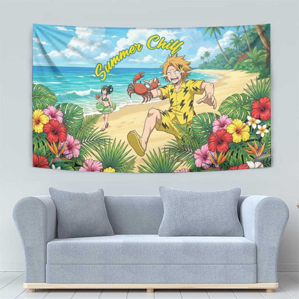 Denki Kaminari Summer Chill Tumbler With Handle Tropical Anime Comedy Scene TS04 Denki Kaminari Summer Chill Tumbler With Handle Tropical Anime Comedy Scene TS04