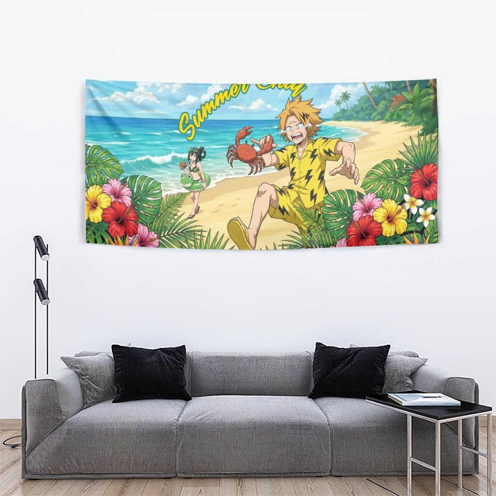 Denki Kaminari Summer Chill Tumbler With Handle Tropical Anime Comedy Scene TS04 Denki Kaminari Summer Chill Tumbler With Handle Tropical Anime Comedy Scene TS04