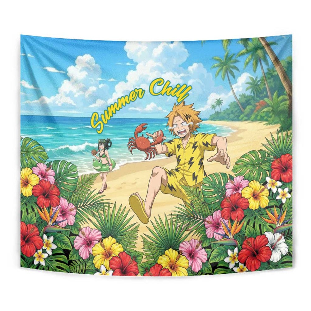 Denki Kaminari Summer Chill Tumbler With Handle Tropical Anime Comedy Scene TS04 Denki Kaminari Summer Chill Tumbler With Handle Tropical Anime Comedy Scene TS04