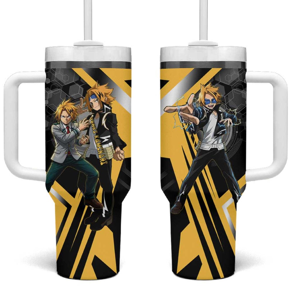 Denki Kaminari Tumbler With Handle Bold Anime Action Illustration with Electric Lightning Effects TS04 Denki Kaminari Tumbler With Handle Bold Anime Action Illustration with Electric Lightning Effects TS04