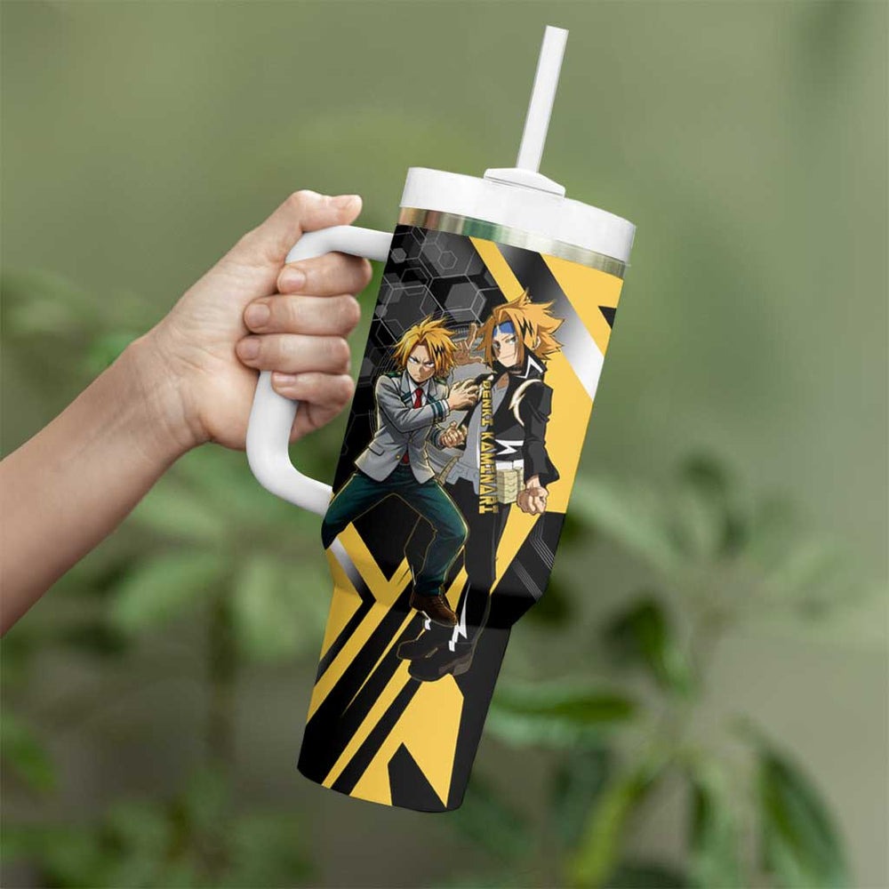 Denki Kaminari Tumbler With Handle Bold Anime Action Illustration with Electric Lightning Effects TS04 Denki Kaminari Tumbler With Handle Bold Anime Action Illustration with Electric Lightning Effects TS04