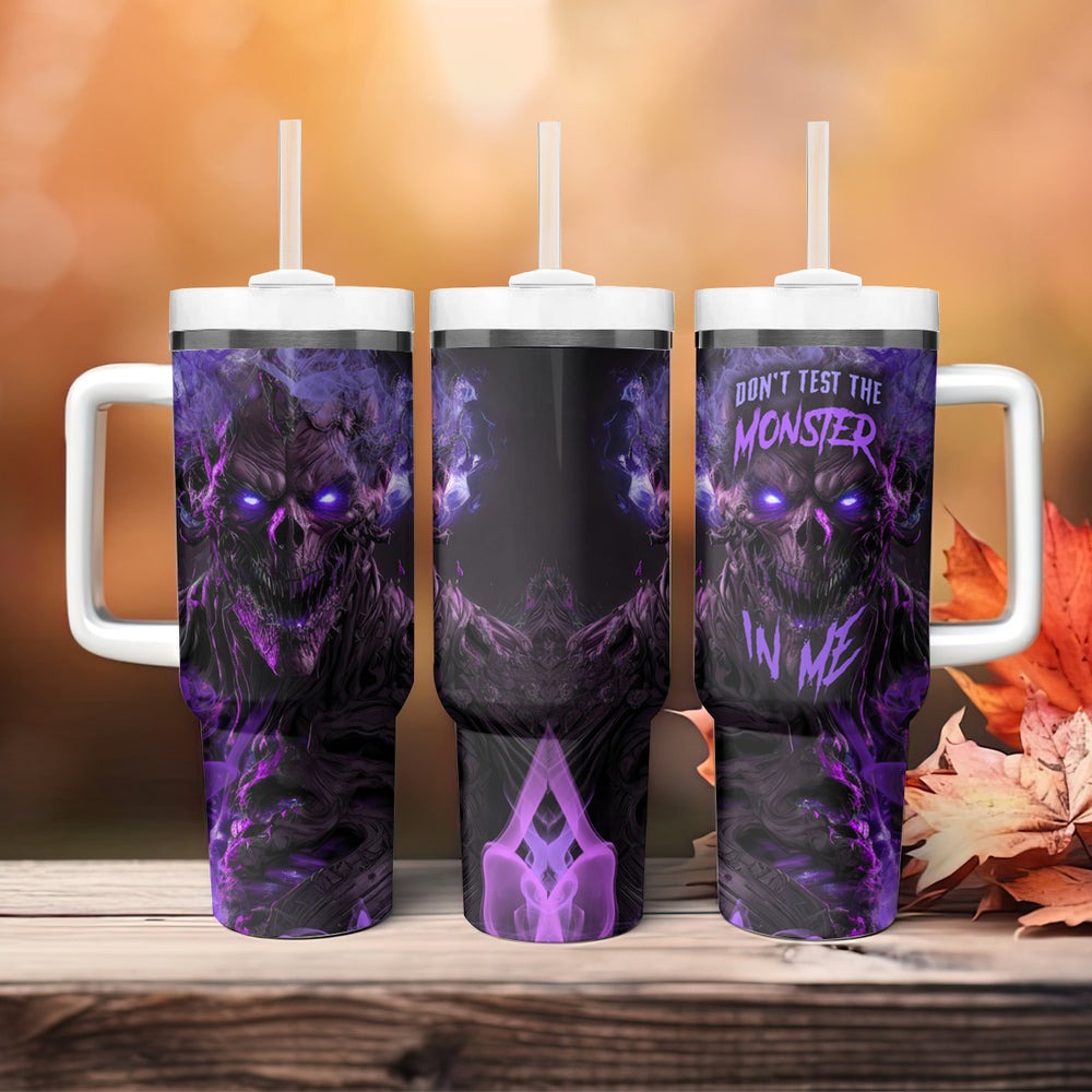 Don't Test The Monster In Me Tumbler With Handle TS04 Don't Test The Monster In Me Tumbler With Handle TS04