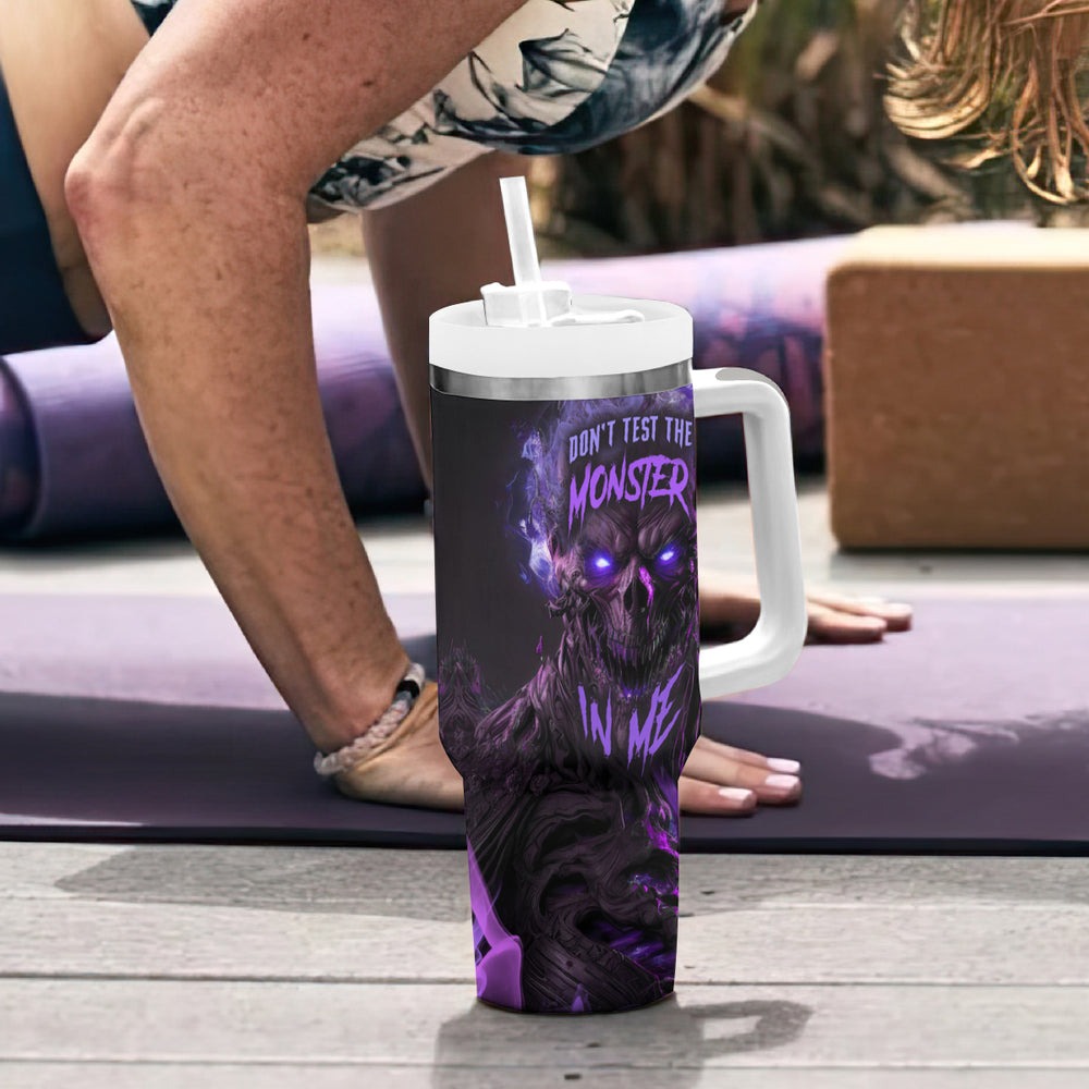 Don't Test The Monster In Me Tumbler With Handle TS04 Don't Test The Monster In Me Tumbler With Handle TS04