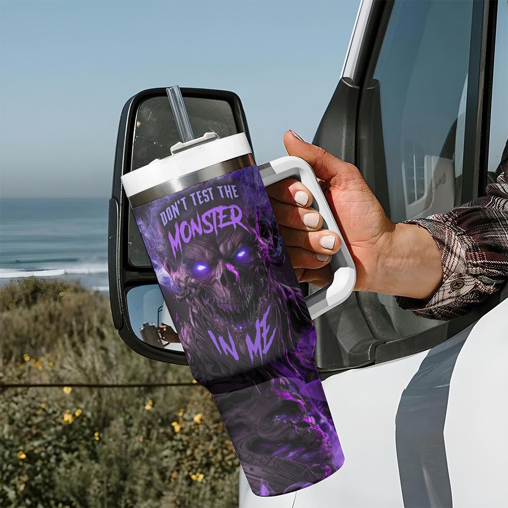 Don't Test The Monster In Me Tumbler With Handle TS04 Don't Test The Monster In Me Tumbler With Handle TS04