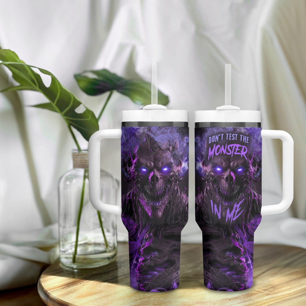 Don't Test The Monster In Me Tumbler With Handle TS04 Don't Test The Monster In Me Tumbler With Handle TS04