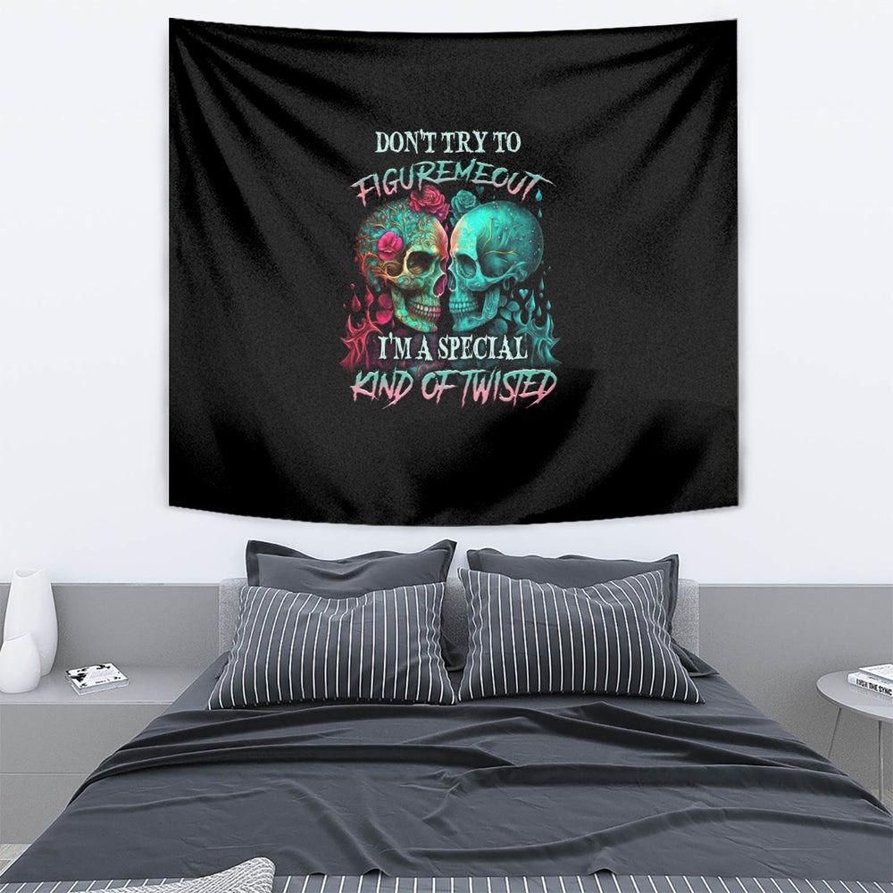 Don't Try To Figure Me Out Skull Tumbler With Handle TS04