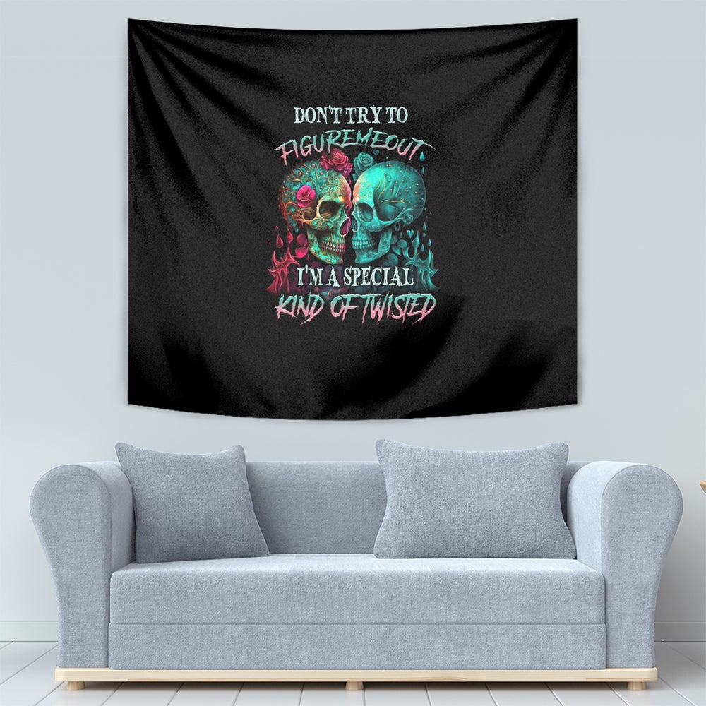 Don't Try To Figure Me Out Skull Tumbler With Handle TS04