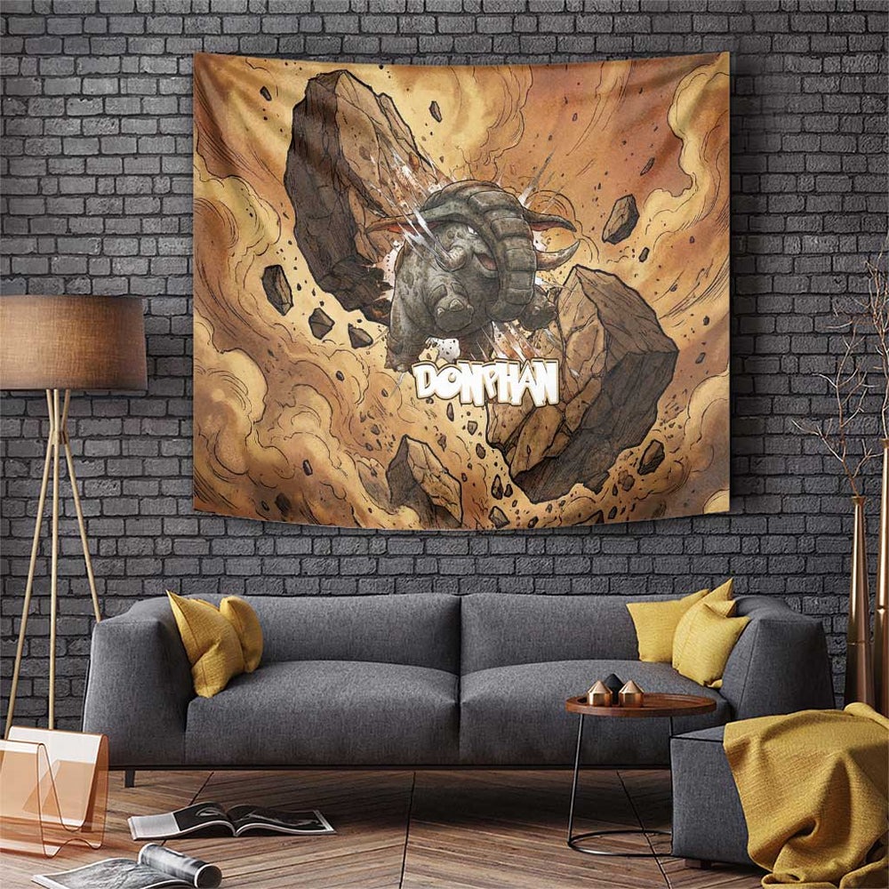 Donphan Tapestry Explosive Earthquake Comic Art TS04 Donphan Tapestry Explosive Earthquake Comic Art TS04