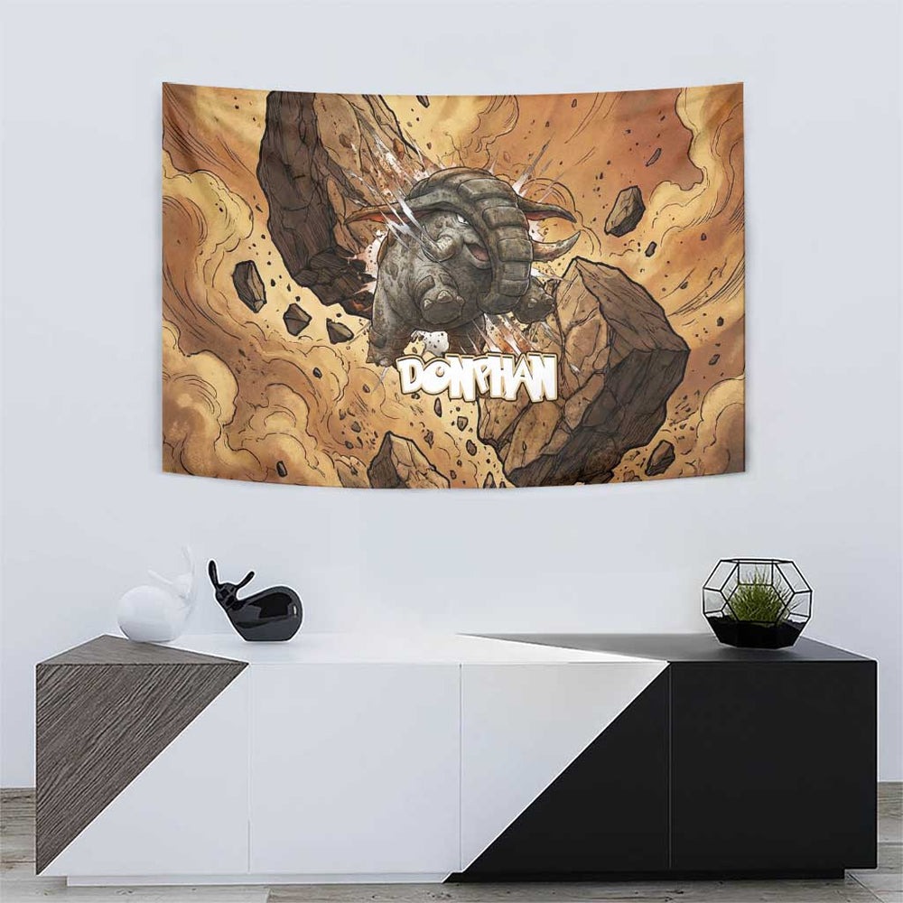 Donphan Tapestry Explosive Earthquake Comic Art TS04 Donphan Tapestry Explosive Earthquake Comic Art TS04