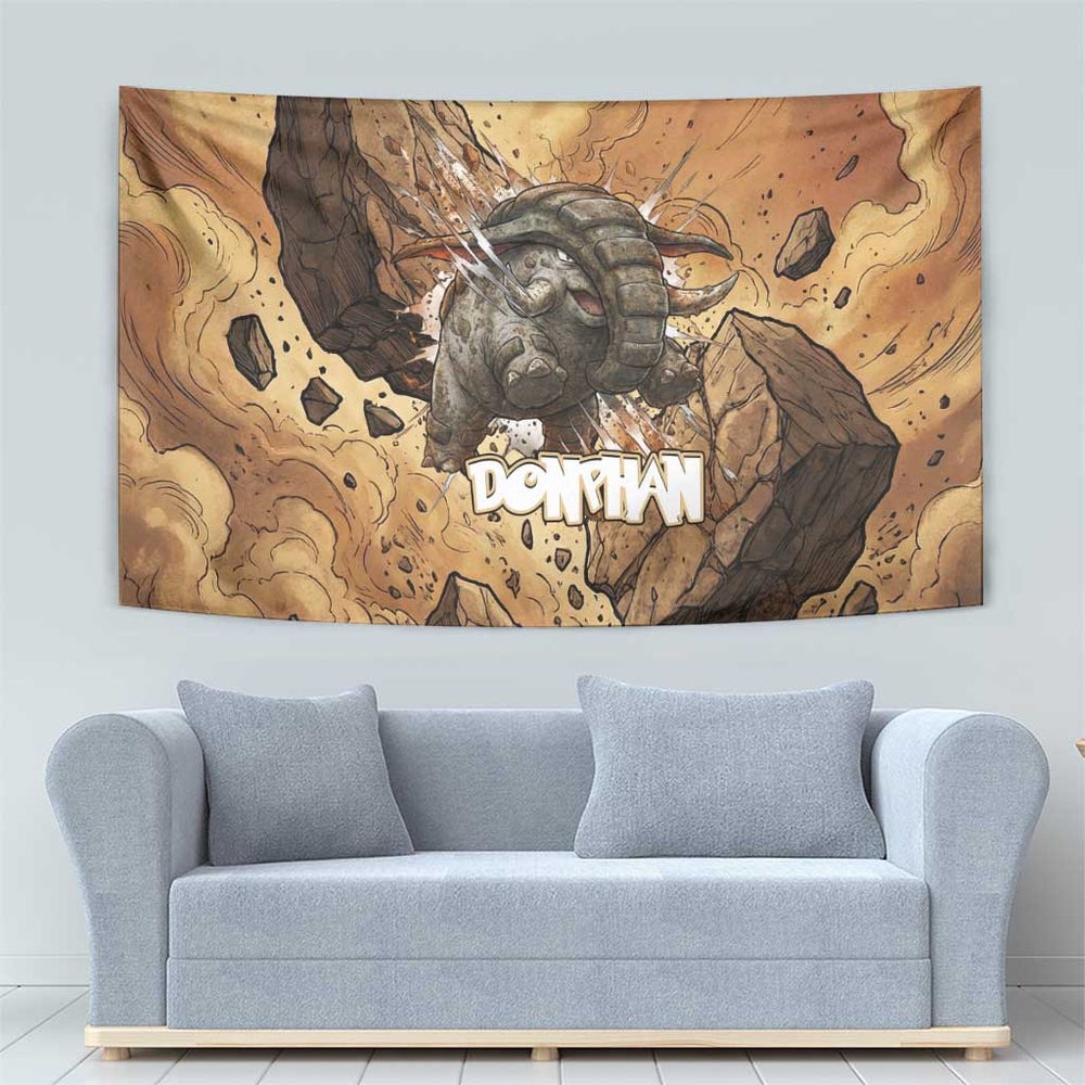 Donphan Tapestry Explosive Earthquake Comic Art TS04 Donphan Tapestry Explosive Earthquake Comic Art TS04