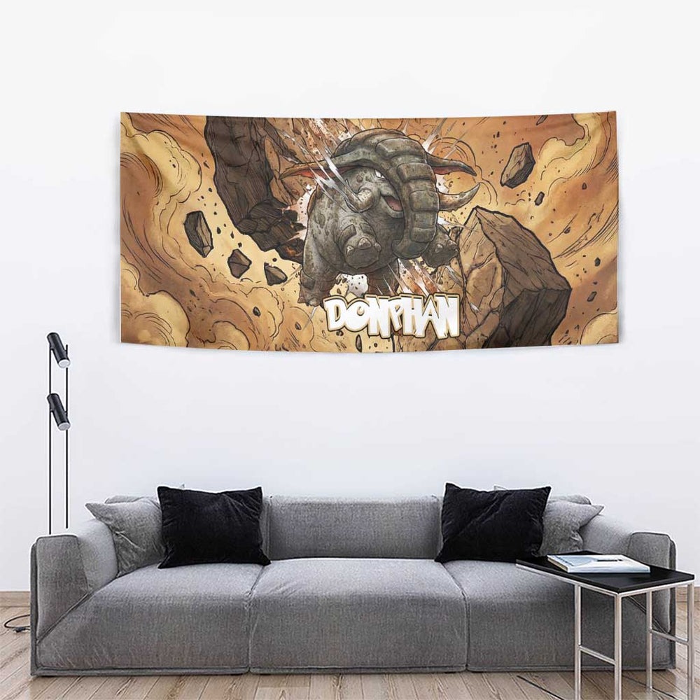 Donphan Tapestry Explosive Earthquake Comic Art TS04 Donphan Tapestry Explosive Earthquake Comic Art TS04