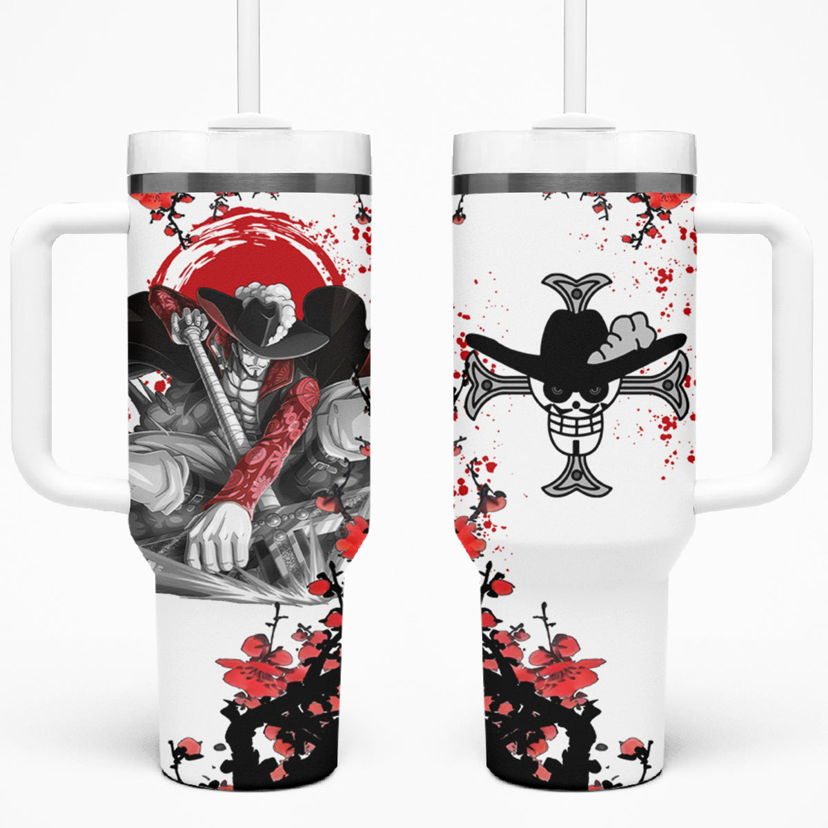 Dracule Mihawk One Piece Tumbler With Handle Japan Style Ani