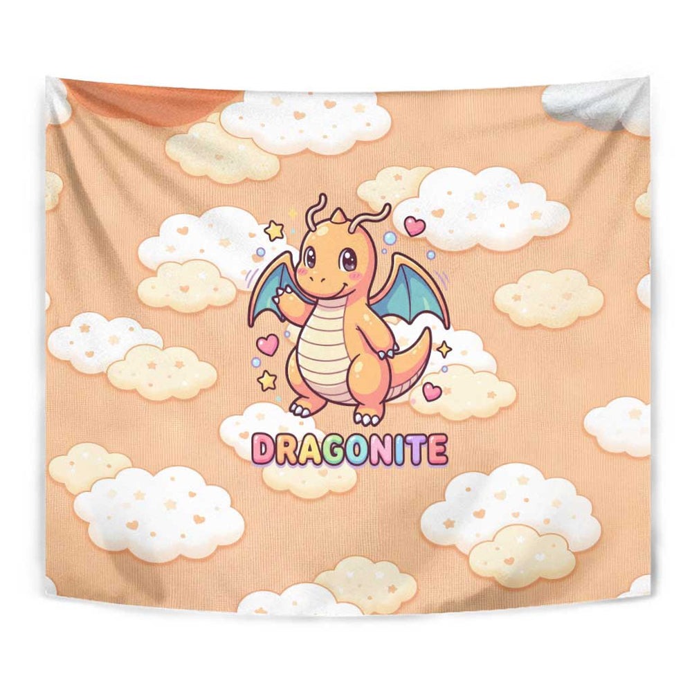 Dragonite Tapestry Whimsical Pastel Cloud Art TS04 Dragonite Tapestry Whimsical Pastel Cloud Art TS04
