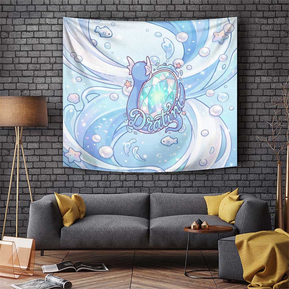 Dratini Tapestry Pastel Aquatic Crystal Art TS04 Dratini Tapestry Pastel Aquatic Crystal Art TS04