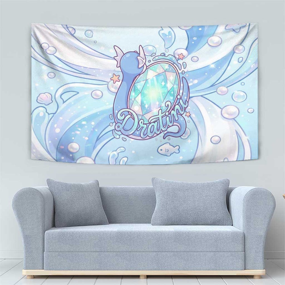 Dratini Tapestry Pastel Aquatic Crystal Art TS04 Dratini Tapestry Pastel Aquatic Crystal Art TS04