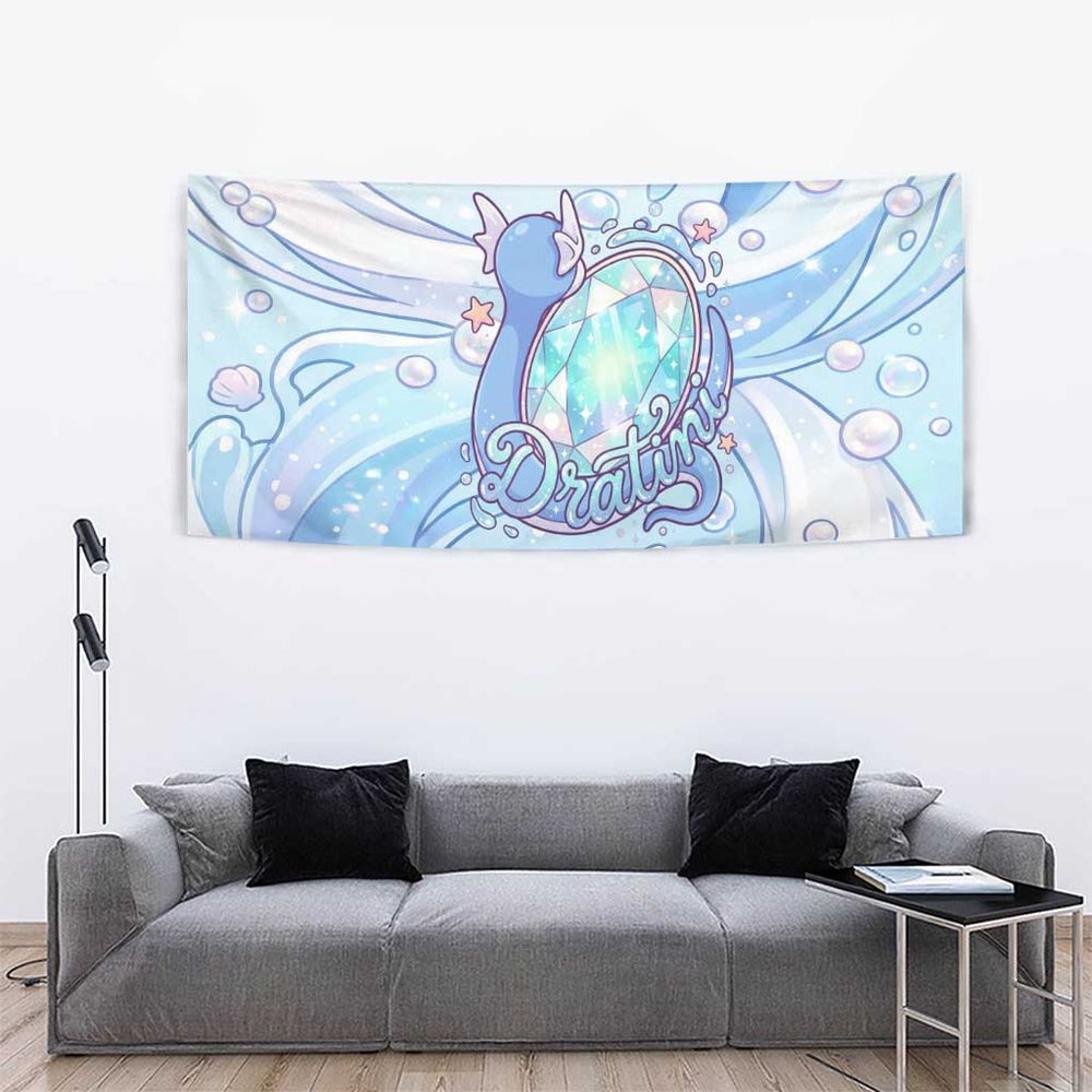 Dratini Tapestry Pastel Aquatic Crystal Art TS04 Dratini Tapestry Pastel Aquatic Crystal Art TS04
