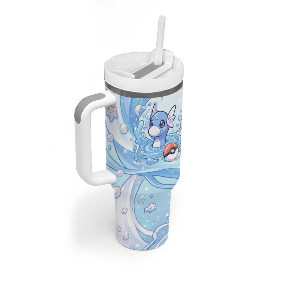 Dratini Tumbler With Handle Pastel Aquatic Crystal Art TS04 Dratini Tumbler With Handle Pastel Aquatic Crystal Art TS04