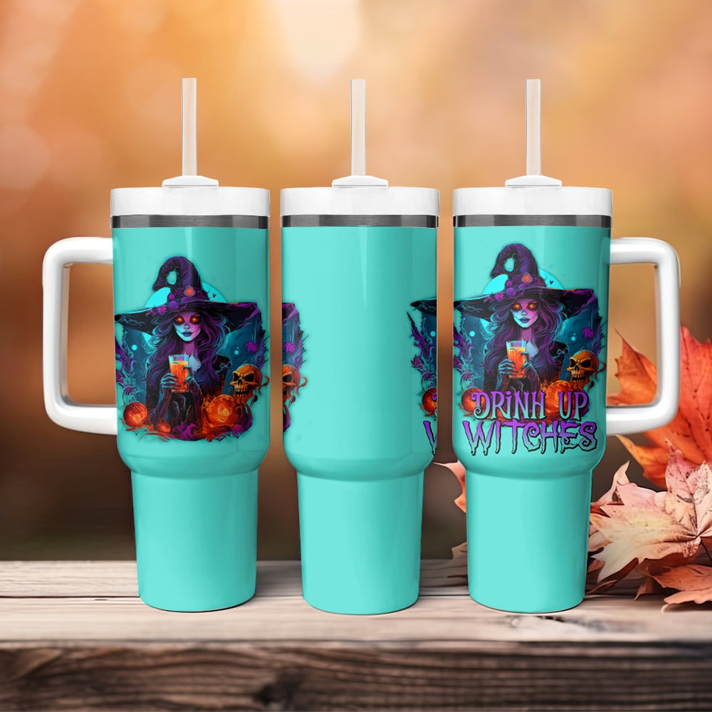 Drink Up Witches Halloween Tumbler With Handle TS04 Drink Up Witches Halloween Tumbler With Handle TS04