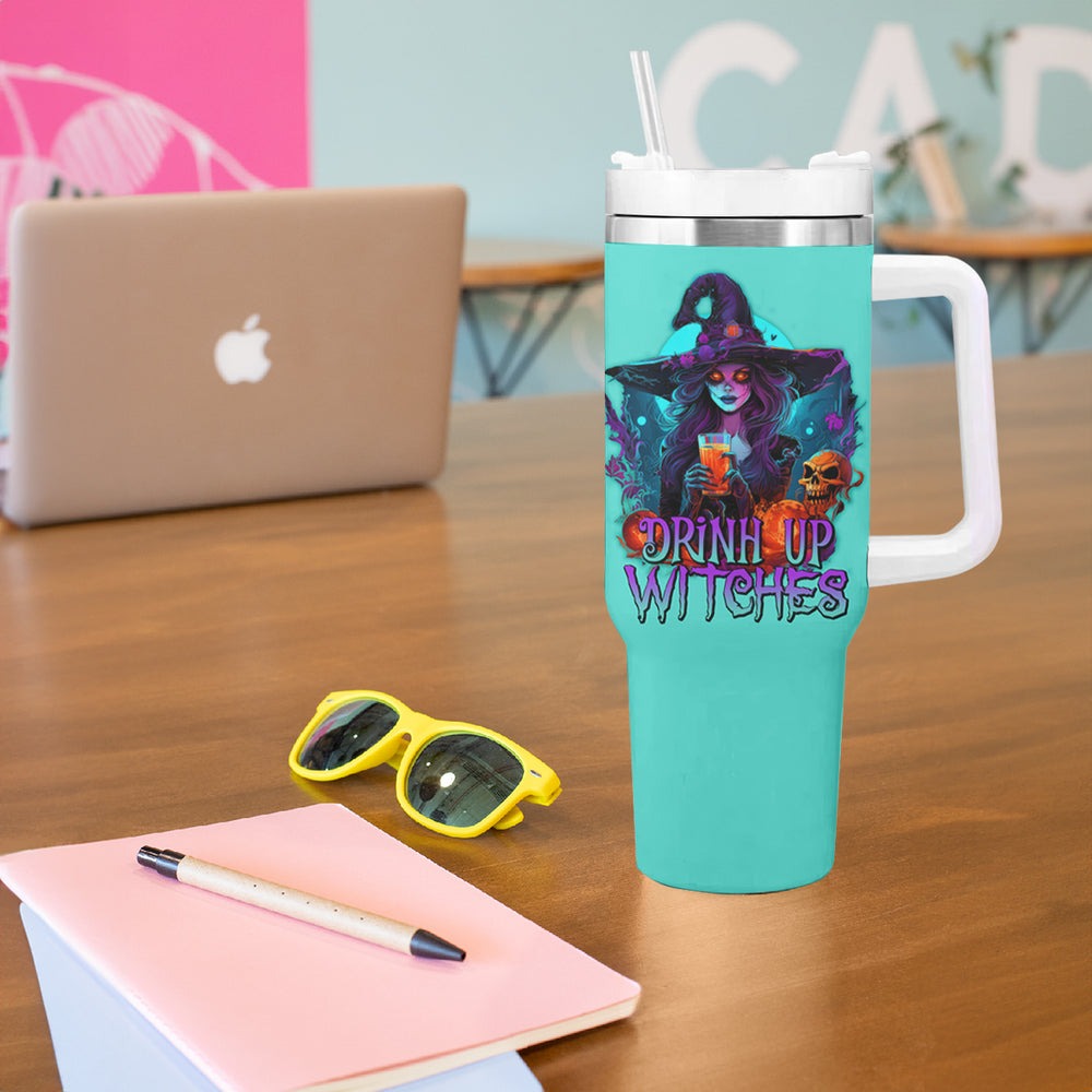 Drink Up Witches Halloween Tumbler With Handle TS04 Drink Up Witches Halloween Tumbler With Handle TS04