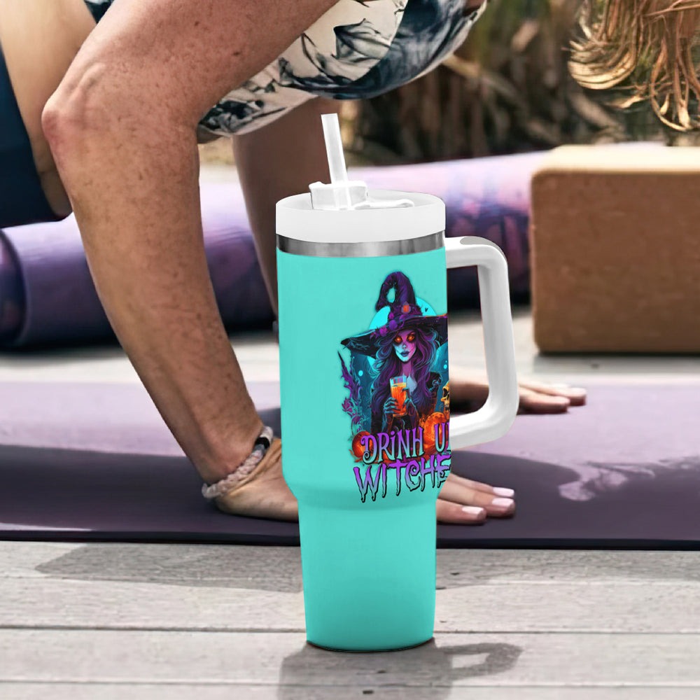 Drink Up Witches Halloween Tumbler With Handle TS04 Drink Up Witches Halloween Tumbler With Handle TS04