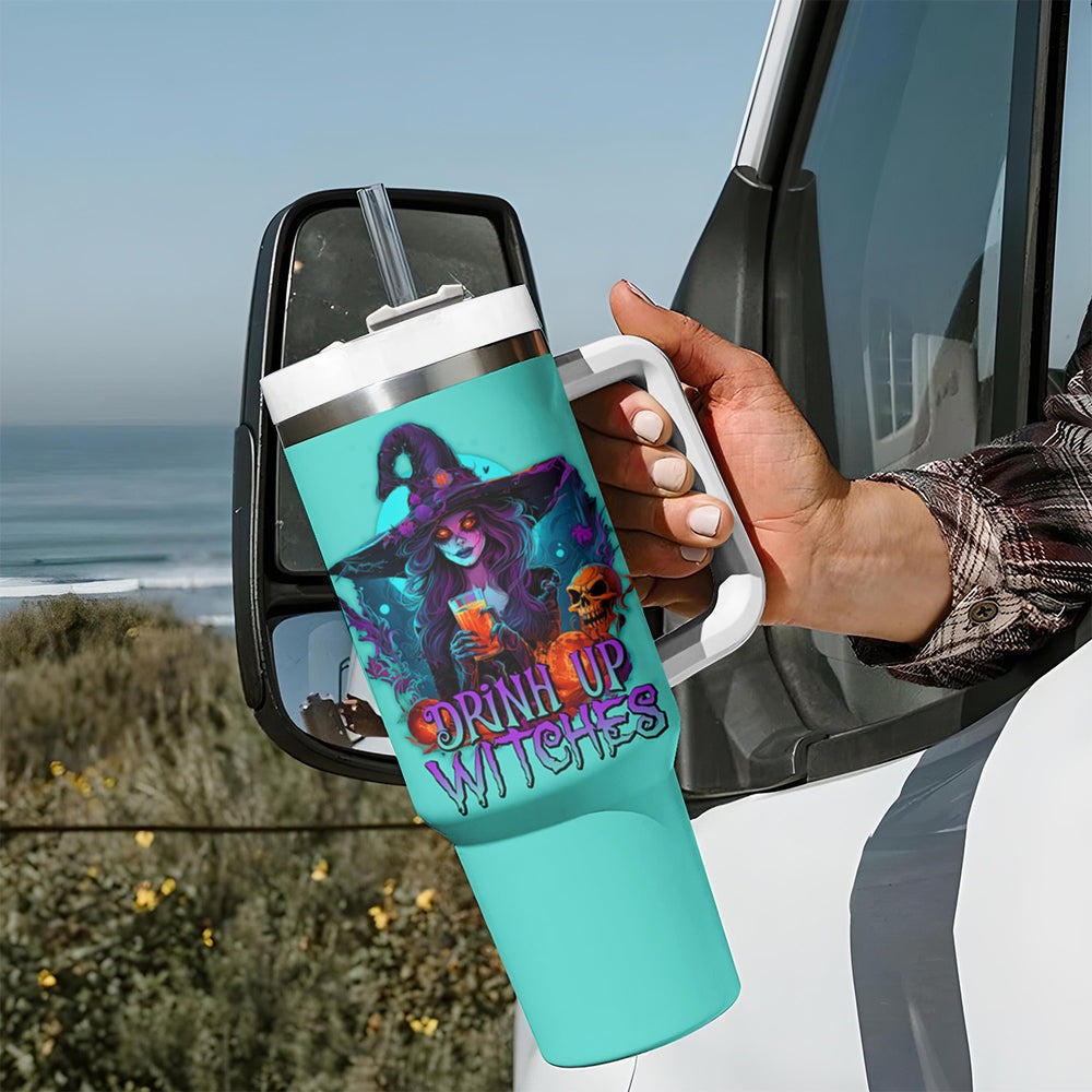 Drink Up Witches Halloween Tumbler With Handle TS04 Drink Up Witches Halloween Tumbler With Handle TS04