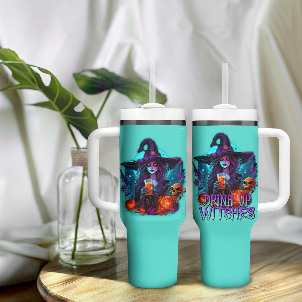 Drink Up Witches Halloween Tumbler With Handle TS04 Drink Up Witches Halloween Tumbler With Handle TS04