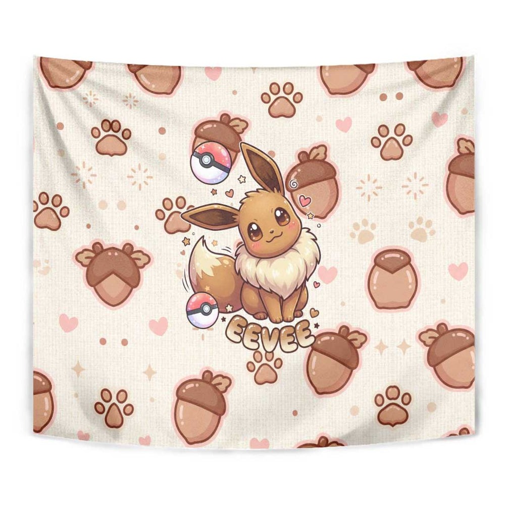 Eevee Tapestry Cozy Autumn Acorn Art TS04 Eevee Tapestry Cozy Autumn Acorn Art TS04
