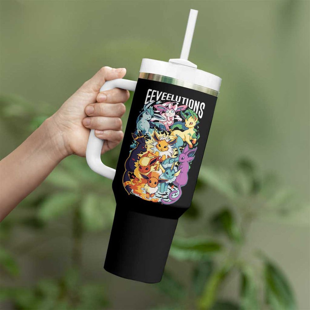 Eeveelution V2 Poke Tumbler With Handle Anime Style TS04 Eeveelution V2 Poke Tumbler With Handle Anime Style TS04