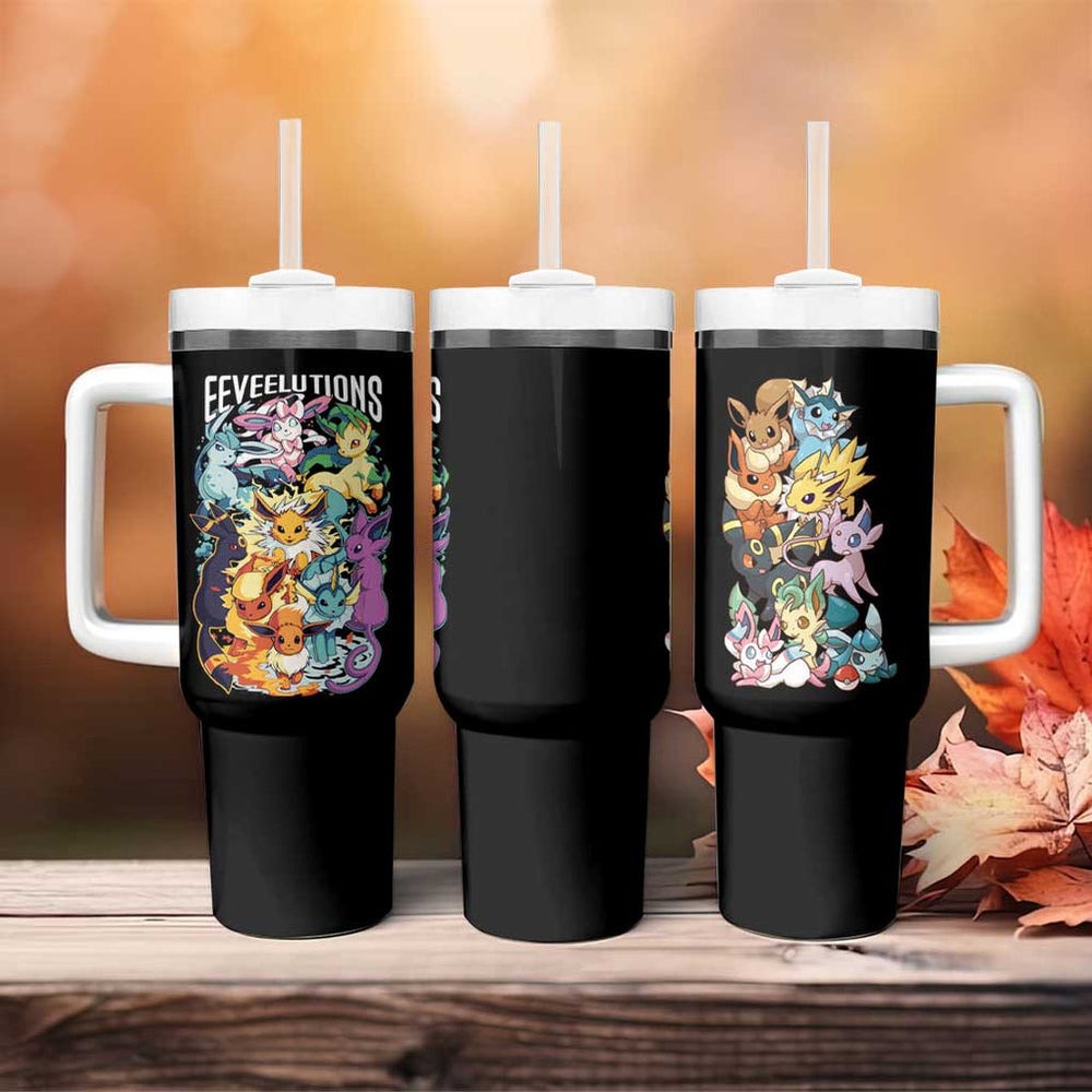 Eeveelution V2 Poke Tumbler With Handle Anime Style TS04 Eeveelution V2 Poke Tumbler With Handle Anime Style TS04