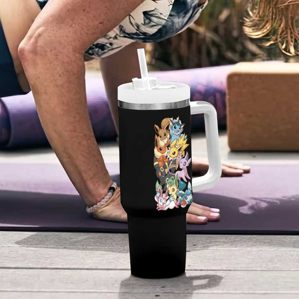 Eeveelution V2 Poke Tumbler With Handle Anime Style TS04 Eeveelution V2 Poke Tumbler With Handle Anime Style TS04