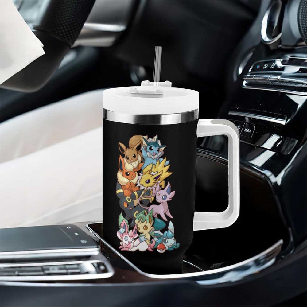 Eeveelution V2 Poke Tumbler With Handle Anime Style TS04 Eeveelution V2 Poke Tumbler With Handle Anime Style TS04