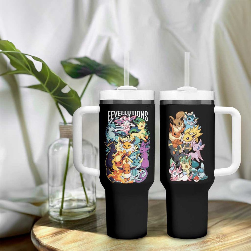 Eeveelution V2 Poke Tumbler With Handle Anime Style TS04 Eeveelution V2 Poke Tumbler With Handle Anime Style TS04