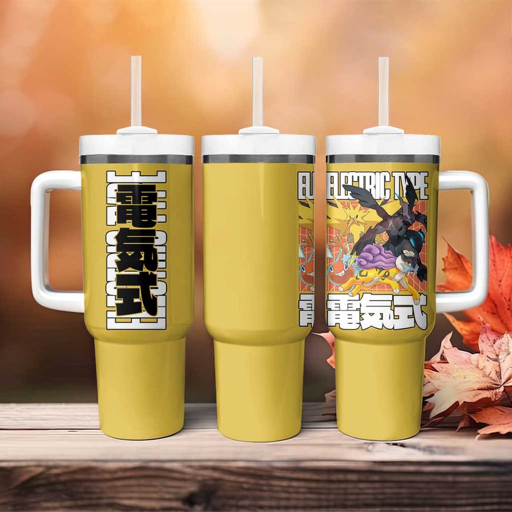 Electric Type Poke Tumbler With Handle Anime Style TS04 Electric Type Poke Tumbler With Handle Anime Style TS04