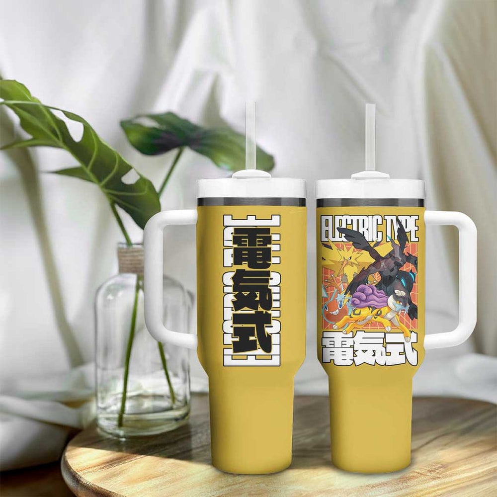 Electric Type Poke Tumbler With Handle Anime Style TS04 Electric Type Poke Tumbler With Handle Anime Style TS04